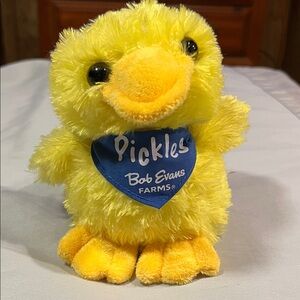 Bob Evans Farms Pickles Yellow Plush Duck Chick with Blue Bandana Chelsea Teddy